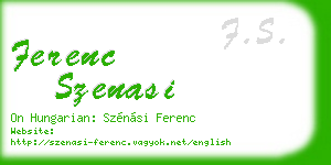 ferenc szenasi business card